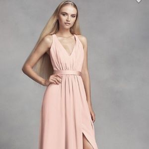 Long Chiffon Dress with Low Crisscross Back